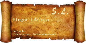 Singer Lúcia névjegykártya